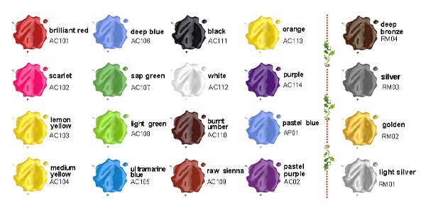 Pack de 20 Colores de pintura acrílica VICBAY de 59 ml