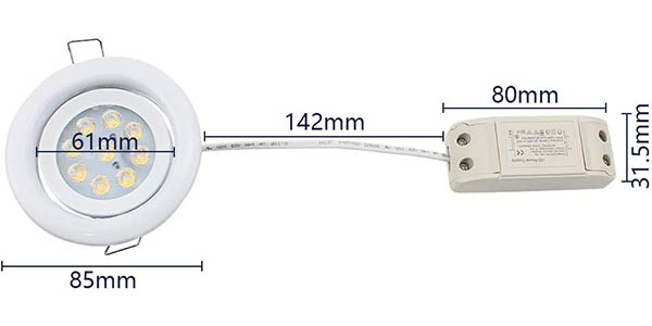 Pack 3x Foco LED empotrable circular TXErfolg