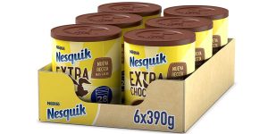 Pack x6 Nestlé Nesquik cacao soluble instantáneo Extra Choc de 390g barato en Amazon