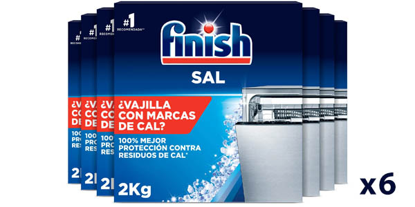 Pack x6 Sal Especial Finish para lavavajillas de 2 kg