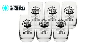 Pack x6 Vasos de cerveza Estrella Galicia de 25 cl baratos en Amazon
