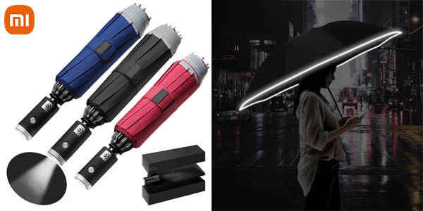Paraguas plegable Xiaomi Zuodu con luz LED
