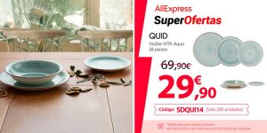 Vajilla Gres x18 piezas Quid Vita Aqua turquesa para 6 personas barata en AliExpress Plaza
