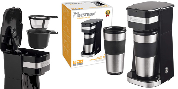 Cafetera con vaso térmico Bestron para café de filtro molido de 750 W barata en Amazon