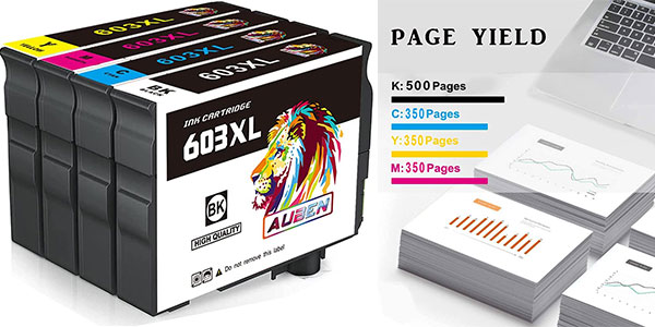Chollo Cartuchos de tinta Auben 603 XL compatibles con Epson