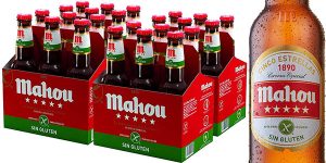 Chollo Pack de 24 botellines Mahou 5 Estrellas Sin Gluten de 33 cl