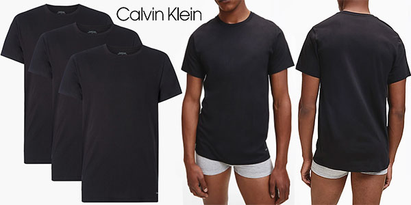 Chollo Pack de 3 camisetas Calvin Klein Cotton Classics para hombre