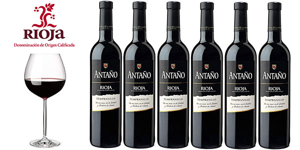 Chollo Pack x6 Vino tinto Antaño Tempranillo con DO Rioja de 750 ml