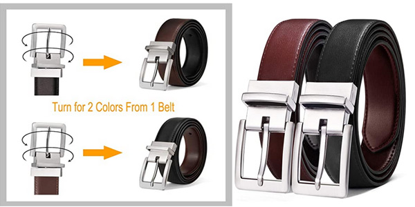 Cinturón reversible de 2 colores Bulliant para hombre barato en Amazon