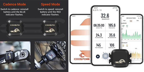 Coospo sensor velocidad cadencia bicicleta oferta