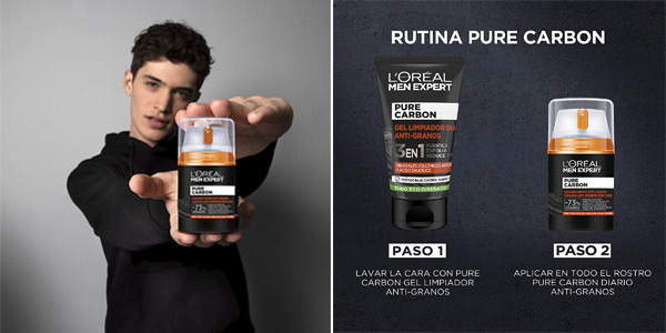 Crema de cuidado diario Anti-Granos L'Oréal Paris Men Expert Pure Carbon de 50 ml en Amazon