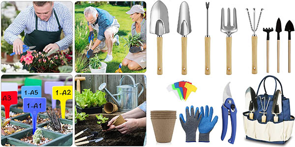Kit 25 herramientas de jardín resistentes