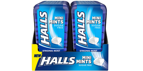 Pack x12 cajas Halls Mini Mints Menta fuerte de 12.5 g en Amazon