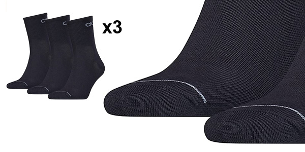 Pack x3 Calcetines Calvin Klein Quarter baratos en Amazon