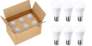 Pack de 6 bombillas LED Amazon Basics E27 de 10,5W blanco cálido