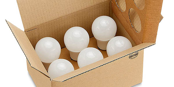 Pack de 6 bombillas LED Amazon Basics E27 de 10,5W blanco cálido