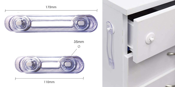 Pack x8 Cerraduras transparentes de seguridad VegMai para bebés en Amazon