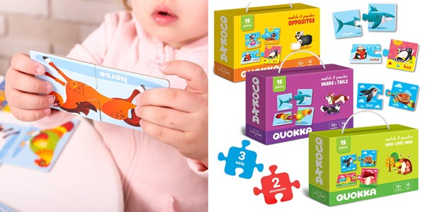Pack x3 Cajas de 15 Puzles infantiles para niños de 1 a 3 años barato en Amazon
