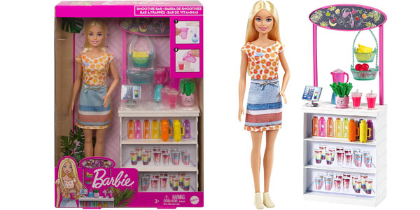 Playset Barbie Puesto de Smoothies con accesorios (Mattel GRN75) barato en Amazon