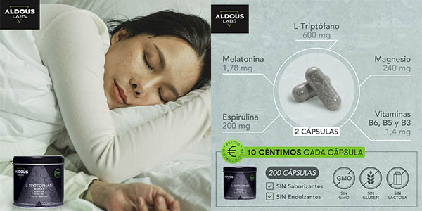 Triptófano melatonina magnesio cápsulas dormir oferta