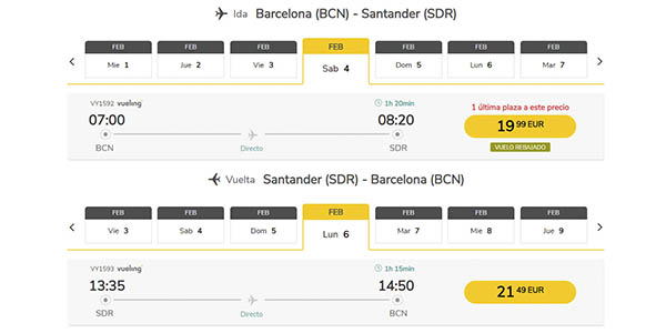 Vueling vuelos promoción España enero 2023