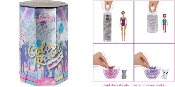 Barbie Color Reveal Surprise party Set de fiesta para regalo en Amazon