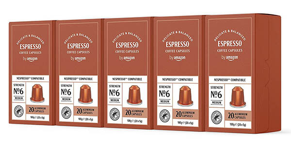 Pack x100 Cápsulas de café Espresso by Amazon compatibles con Nespresso