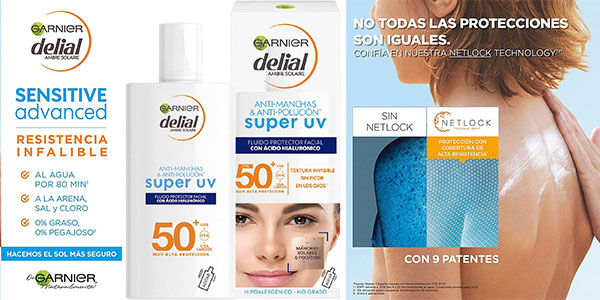 Chollo Crema facial Garnier Delial Sensitive Advanced SPF50+ de 40 ml 