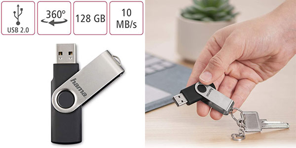 Chollo Memoria Flash Hama Rotate USB 2.0 de 128 GB
