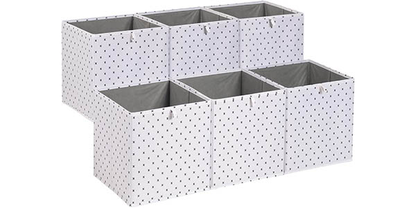Pack x6 Cubos de almacenamiento plegables Amazon Basics