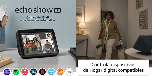 Echo Show 8 (2.ª gen.) con pantalla inteligente HD y Alexa
