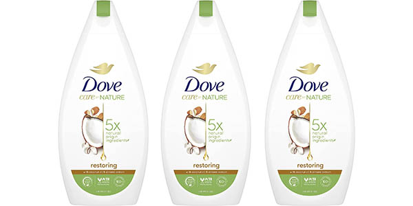 3x Gel de ducha Dove Aceite de Coco y Leche de Almendras 500 ml
