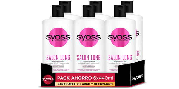 Pack x6 Acondicionador Syoss Salon Long para pelo largo y quebradizo de 440 ml barato en Amazon