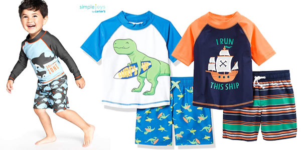 Set camiseta + bañador infantiles Simple Joys by Carter con protección solar barato en Amazon