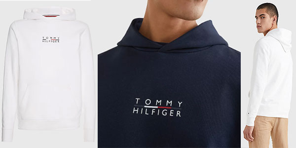 Sudadera Tommy Hilfiger con capucha y logo bordado para hombre barata