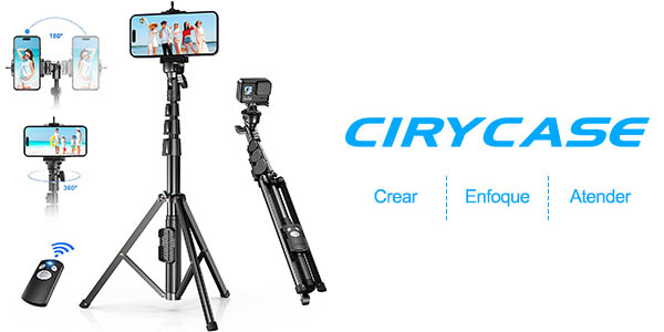 Trípode y palo selfie Cirycase ultraligero con mando a distancia