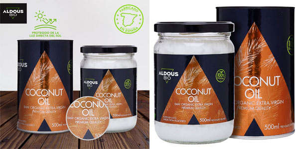 Aceite de Coco Virgen Extra Ecológico Aldous Bio Prensado en Frío de 500 ml en Amazon