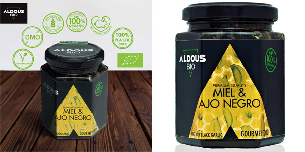 ▷ Chollo Miel & Ajo Negro ecológicos Aldous Bio de 240 g por sólo 12,79€  (15% de descuento)