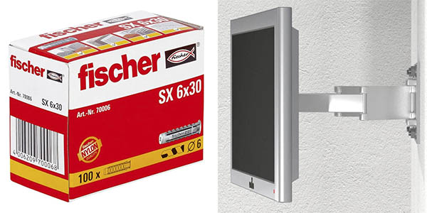 ▷ Chollazo Pack x100 Tacos Fischer SX 6x30 para paredes de hormigón por  sólo 3,14€ (32% de descuento)