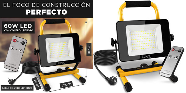 Foco de construcción LED Luxari [60W y 5400LM] barato en Amazon