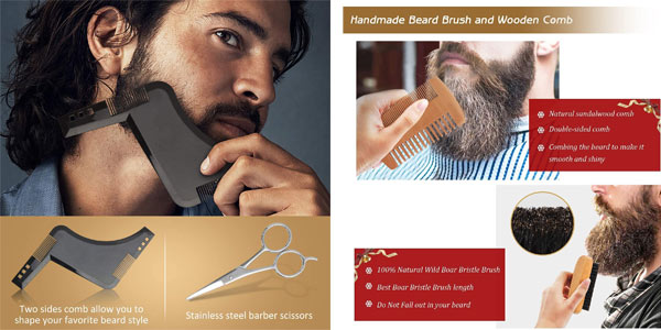 Kit de Cuidado de barba 100% Puro & Natural para hombres en Amazon