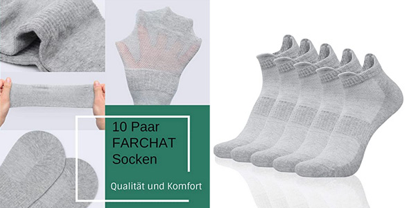 Pack x10 Pares de calcetines tobilleros Farchat baratos en Amazon