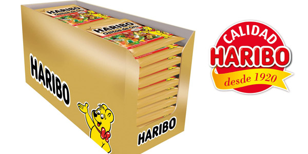 Pack x18 Bolsas de gominolas Haribo Ositos de Oro de 100 g/ud barato en Amazon
