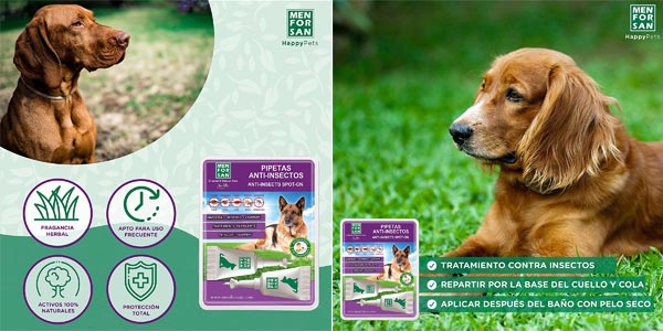 Pack x2 Pipetas Anti-Insectos Menforsan de 1,5 ml para perros en Amazon