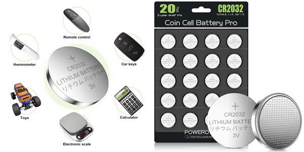 Pack x20 Pilas botón CR2032 Powerowl baratas en Amazon