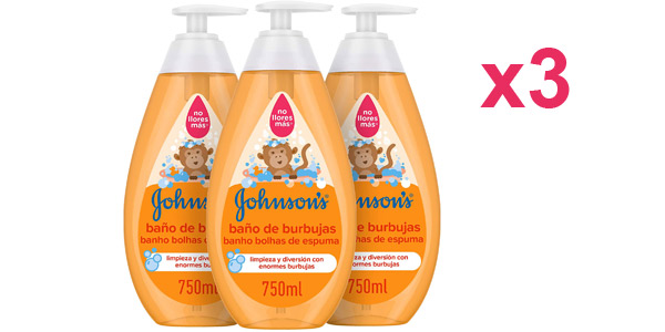 Pack x3 Johnson's Baby Baño de Burbujas para niños de 750 ml barato en Amazon
