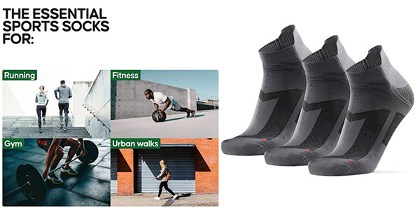 Pack x3 Pares de calcetines cortos de Running Danish Endurance baratos en Amazon