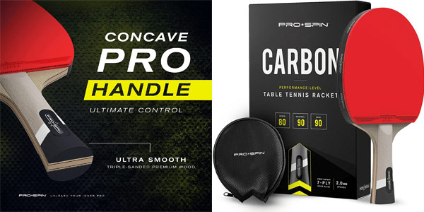 ▷ Chollo Pala de ping pong premium Pro-Spin con fibra de carbono sólo 22,78€ (21% de descuento)