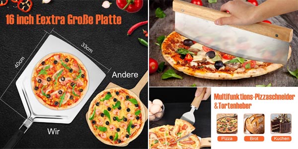 Pala de pizza Dovava con mango plegable + cortador pro en Amazon