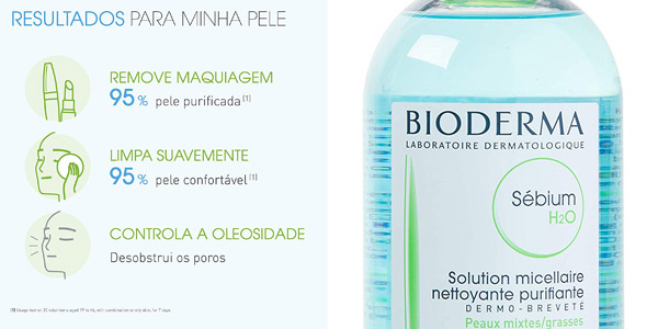 Solución micelar purificante Bioderma Sébium H2O para pieles mixtas de 500 ml en Amazon